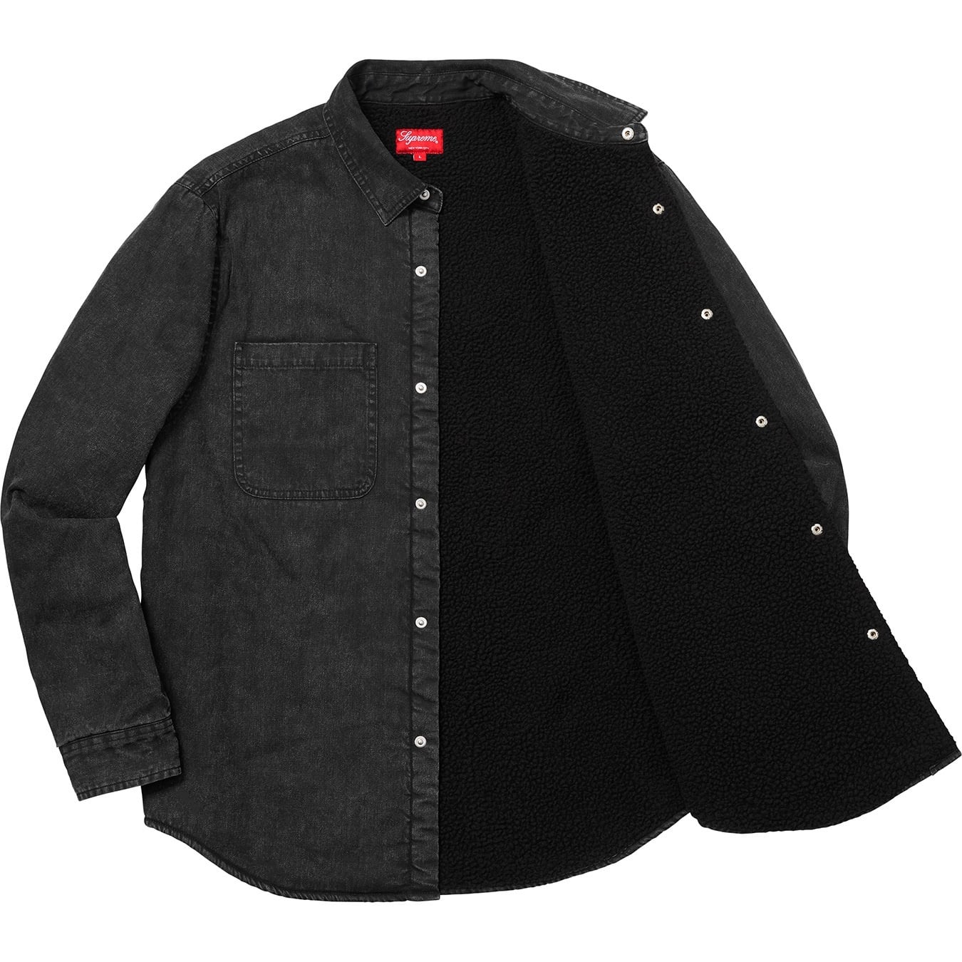 Sherpa Lined Denim Shirt view 2